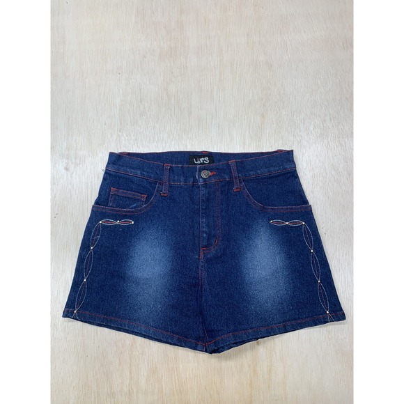 Lip Girl‎ Blue Denim Jean Short Size 9 Approx 28x3.5 - Picture 2 of 9